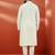 men's cream silk jacquard kurta with pyjama - premium wedding set