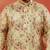 men's beige printed kurta with cream pyjama - floral festive set