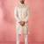 men's grey silk blend kurta with cream pyjama - traditional festive set