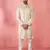 men's grey silk blend kurta with cream pyjama - traditional festive set