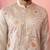 men's grey silk blend kurta with cream pyjama - traditional festive set