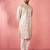 men's grey silk blend kurta with cream pyjama - traditional festive set