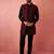 men's wine silk nehru jacket kurta set - traditional festive wear