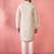 men's grey silk blend kurta with cream pyjama - traditional festive set