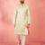 men's light green silk blend kurta with cream pyjama - festive embroidered set