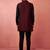 men's wine silk nehru jacket kurta set - traditional festive wear
