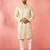 men's light green silk blend kurta with cream pyjama - festive embroidered set