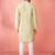 men's light green silk blend kurta with cream pyjama - festive embroidered set