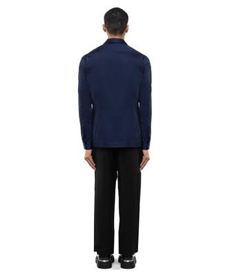 Blue plain cotton stretch shirt 4