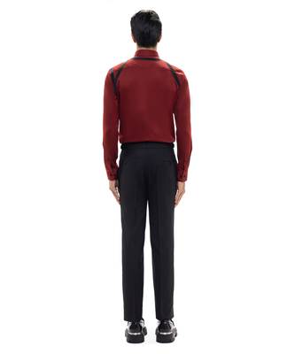 Maroon plain cotton shirt 3