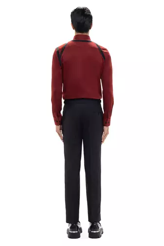 Maroon plain cotton shirt