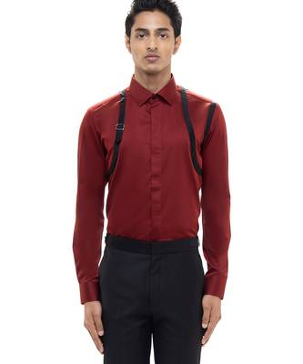 Maroon plain cotton shirt 4