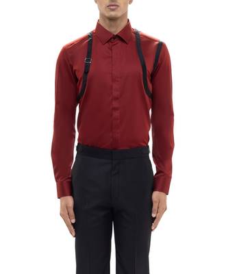 Maroon plain cotton shirt 5