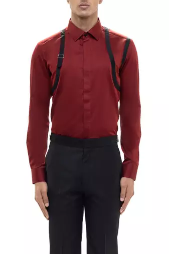 Maroon plain cotton shirt