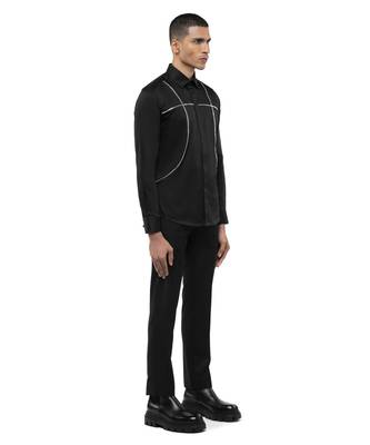 Black plain cotton shirt 3