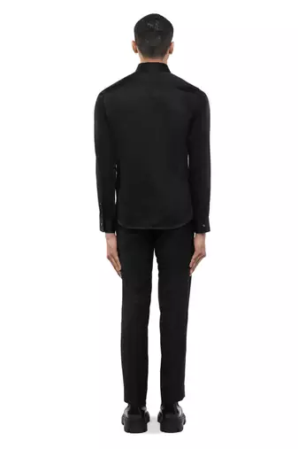 Black plain cotton shirt