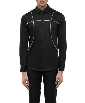 Black plain cotton shirt 5