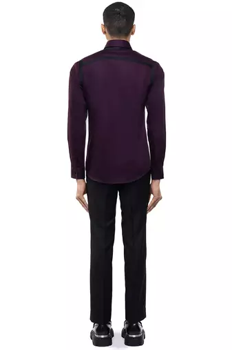 Purple plain cotton shirt