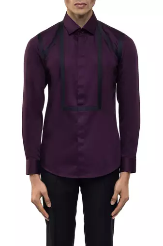 Purple plain cotton shirt