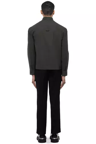 Grey plain cotton stretch shirt