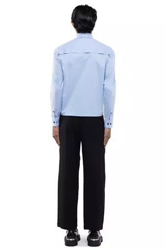 Blue plain cotton shirt