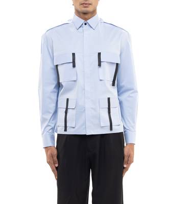 Blue plain cotton shirt 4
