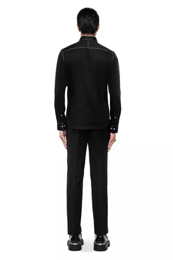 Black plain cotton shirt
