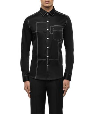 Black plain cotton shirt 5