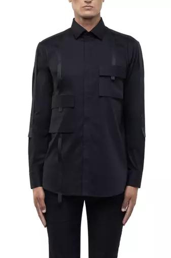 Black plain cotton shirt