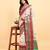 elegant white cotton silk blend saree with red & green border