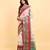 elegant white cotton silk blend saree with red & green border