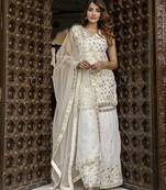 Georgette Embroidery work Kurta Sharara Set with Dupatta Kurta Set for Women