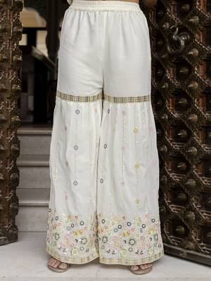 Georgette Embroidery work Kurta Sharara Set with Dupatta Kurta Set for Women 5