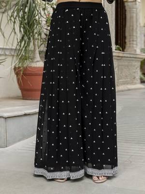 Georgette Embroidery work Kurta Palazzo Set with Dupatta for Women 6