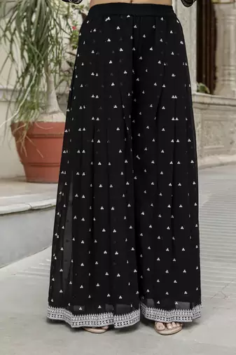 Georgette Embroidery work Kurta Palazzo Set with Dupatta for Women