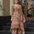 Brown chinon chiffon floral printed a-line kurta with palazzo & printed dupatta