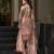 Brown chinon chiffon floral printed a-line kurta with palazzo & printed dupatta