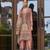 Pink chinon chiffon floral printed a-line kurta with palazzo & printed dupatta