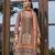 Pink chinon chiffon floral printed a-line kurta with palazzo & printed dupatta