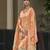 Peach chinon chiffon floral printed a-line kurta with palazzo & printed dupatta