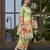 Green chinon chiffon floral printed a-line kurta with palazzo & printed dupatta