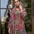 Maroon chinon chiffon floral printed a-line kurta with palazzo & printed dupatta