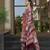 Maroon chinon chiffon floral printed a-line kurta with palazzo & printed dupatta