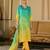 Sea green pure chinon chiffon floral printed straight kurta with comfort fitting pant & printed dupatta