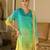 Sea green pure chinon chiffon floral printed straight kurta with comfort fitting pant & printed dupatta