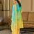Sea green pure chinon chiffon floral printed straight kurta with comfort fitting pant & printed dupatta