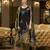 Black pure chinon chiffon floral printed straight kurta with comfort fitting pant & printed dupatta