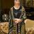 Black pure chinon chiffon floral printed straight kurta with comfort fitting pant & printed dupatta