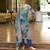 Grey pure chinon chiffon floral printed straight kurta with comfort fitting pant & printed dupatta