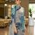 Grey pure chinon chiffon floral printed straight kurta with comfort fitting pant & printed dupatta